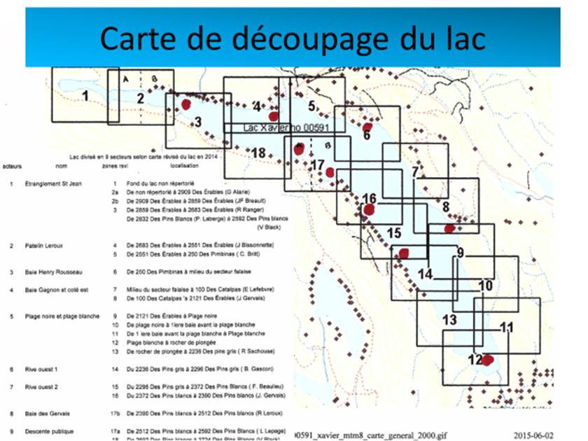 Carte de d�coupage du Lac Xavier